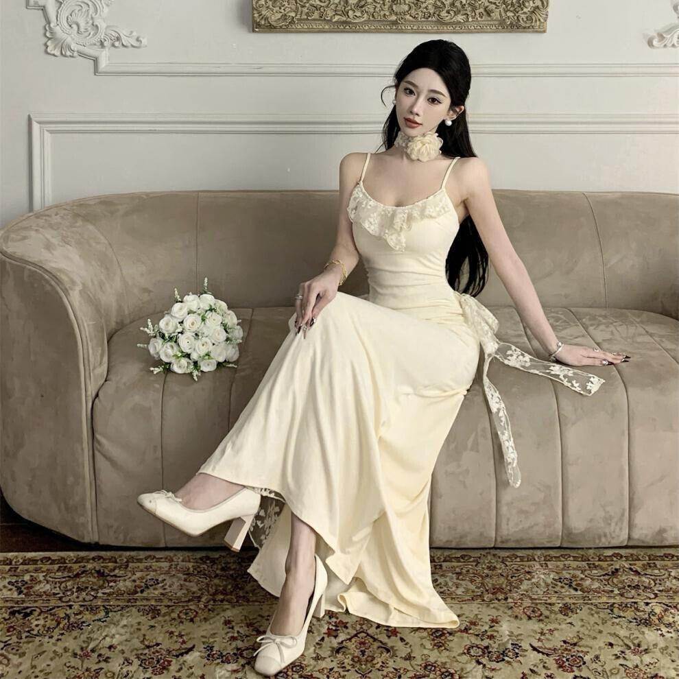 【dress】レース切り替えキャミワンピース　M30005