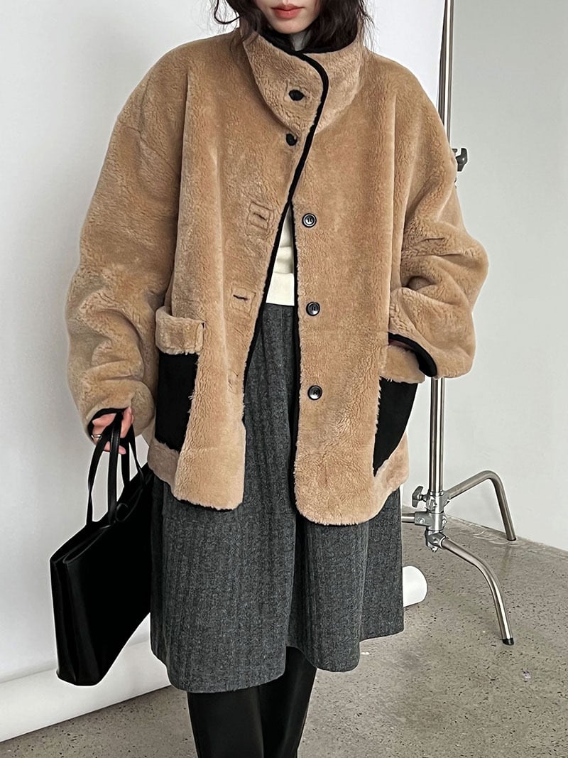 【outer】ハイネックボアコート Q7266