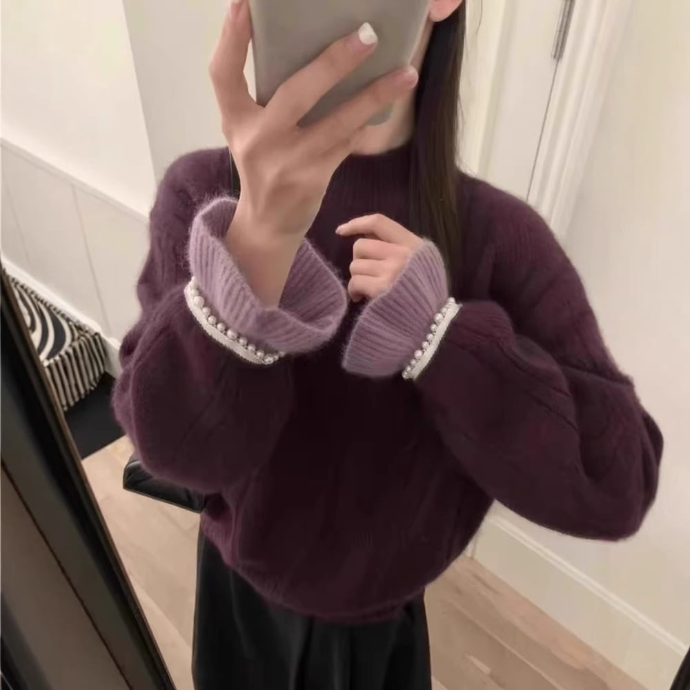 【tops】パールニットセーター　M29246