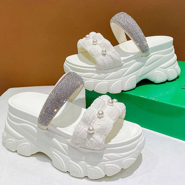 【shoes】パール付きサンダル　M30344