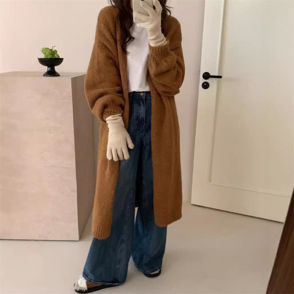 【outer】ロング丈ニットカーデ　M25967