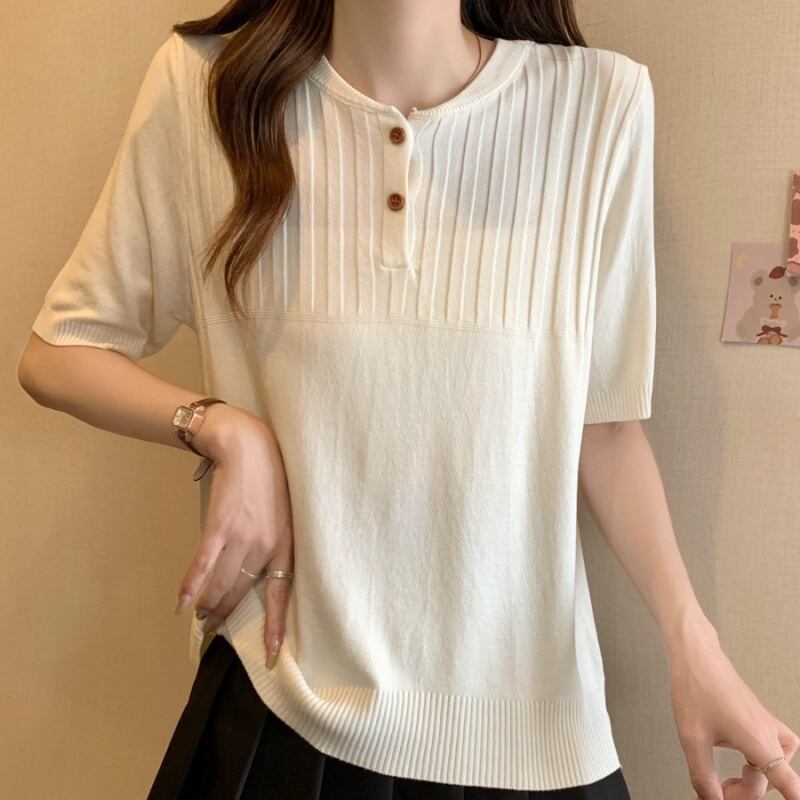 【tops】ニット薄手TシャツG21071