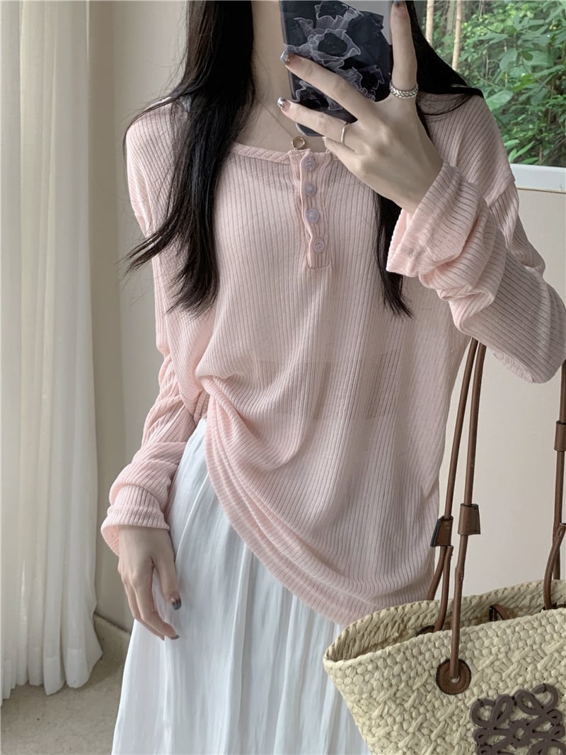 【tops】長袖紫外線対策Tシャツ　M24899