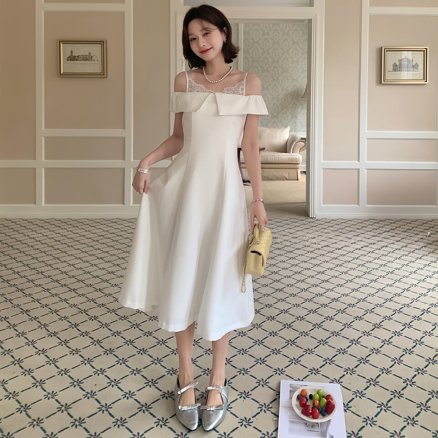 【dress】レースドッキングキャミワンピース  N3568