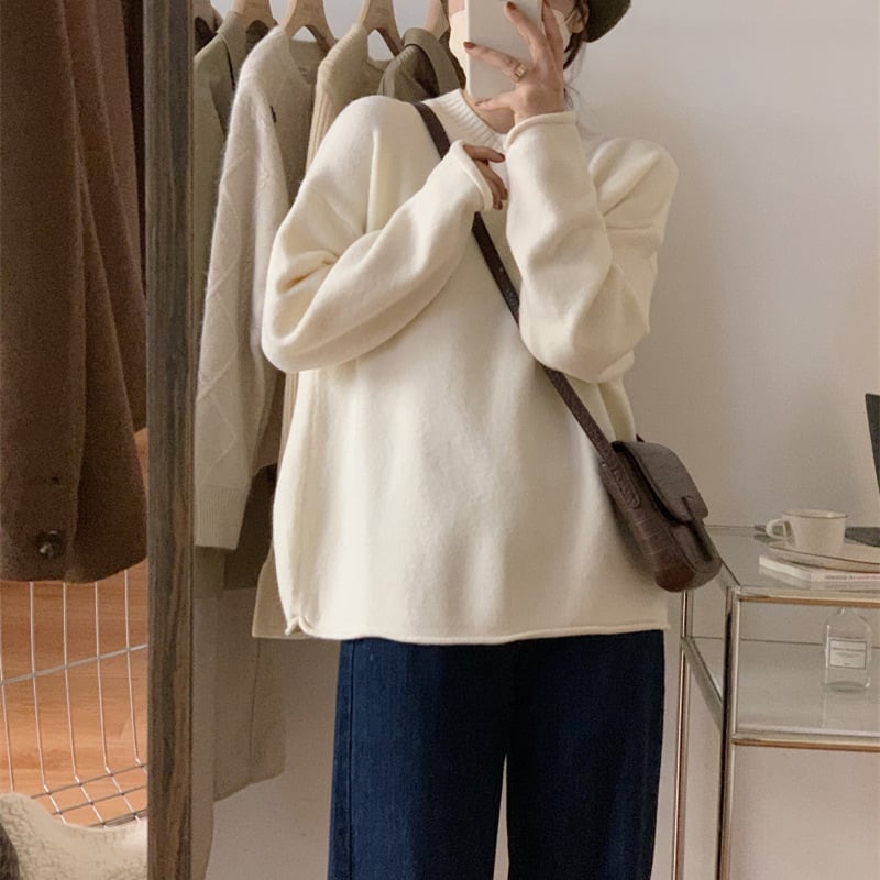 【tops】クルーネックニットセーター　M25996