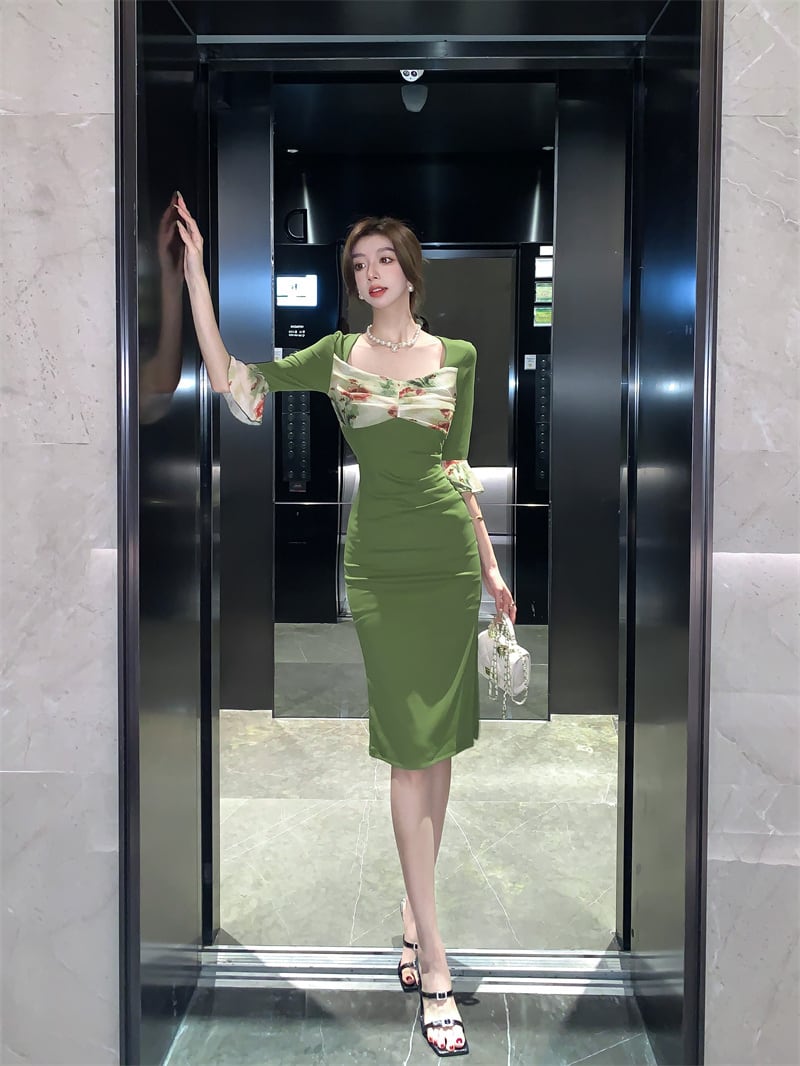【dress】チュールコンビワンピース　M29489