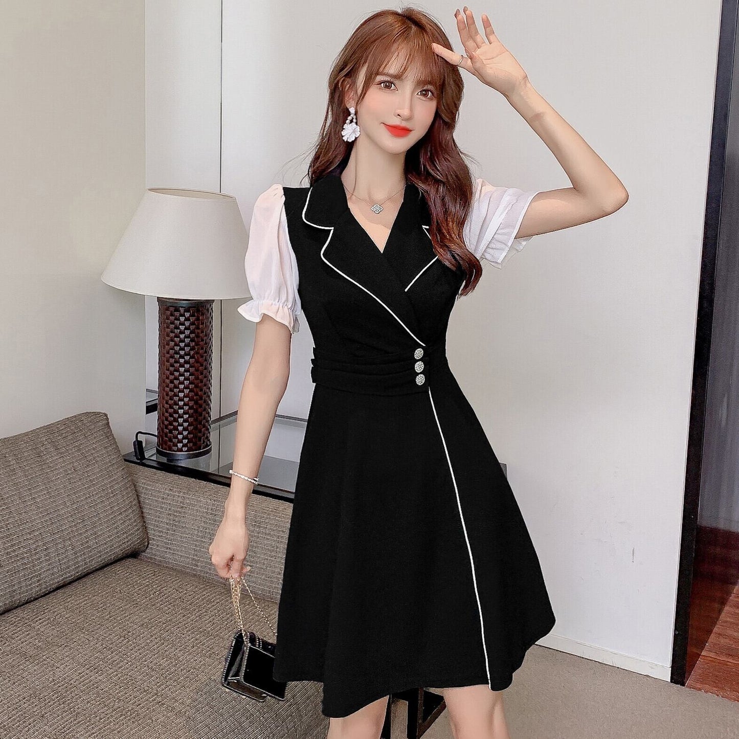 【dress】ファッションand清新!気質満点レトロスウィート着痩せワンピース G1506