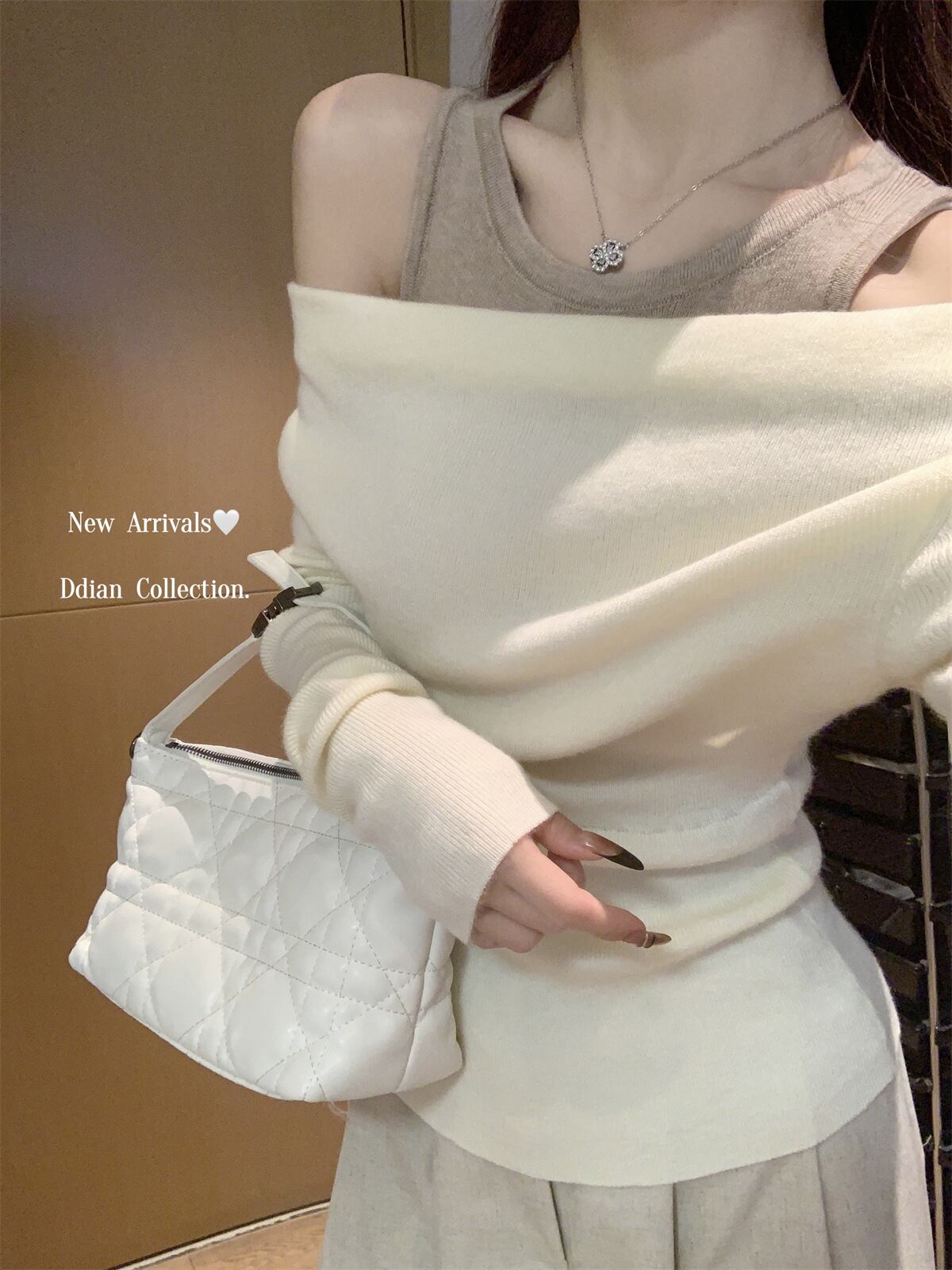 【tops】ドッキングニットトップス　M29002