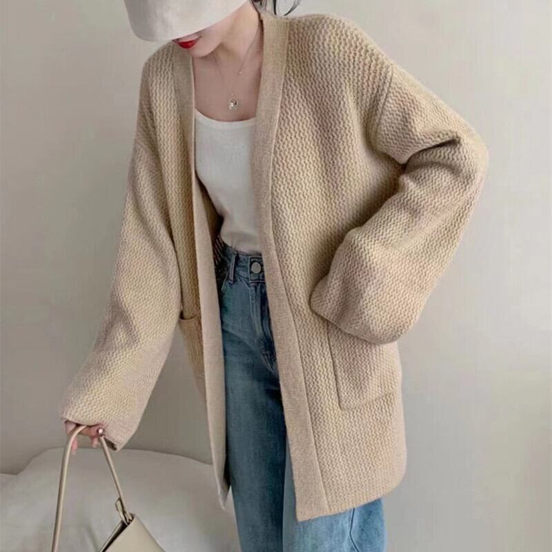 【outer】アウトポケットニットカーデ　M18444