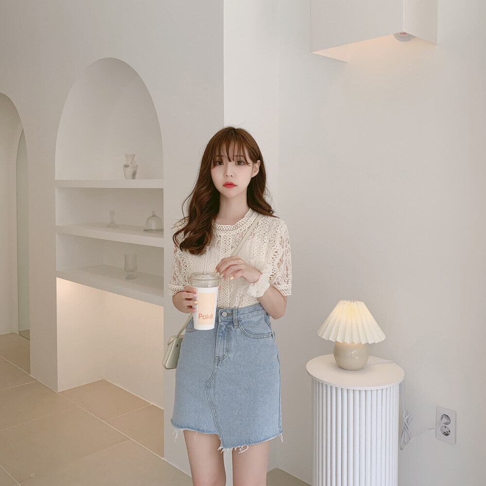 【tops】韓国系スウィート洋気レースINS風Tシャツ