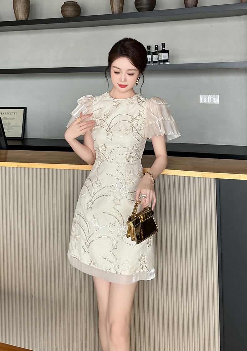 【dress】パフスリーブワンピース　M24177