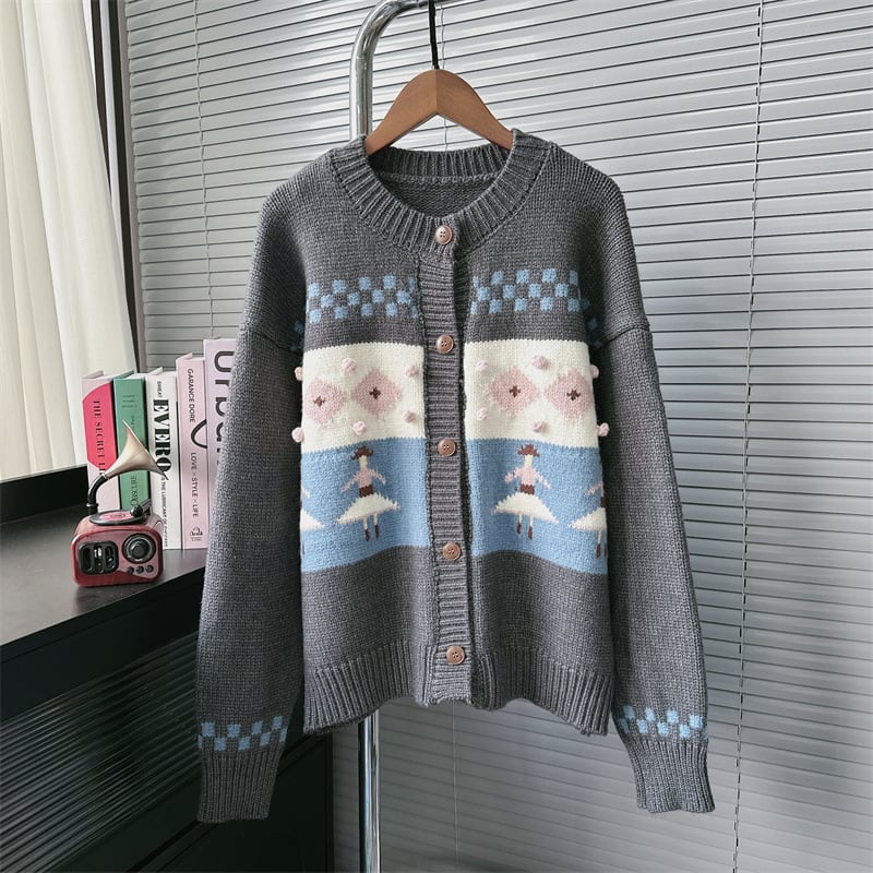 【outer】ジャカードニットカーデ　M28286