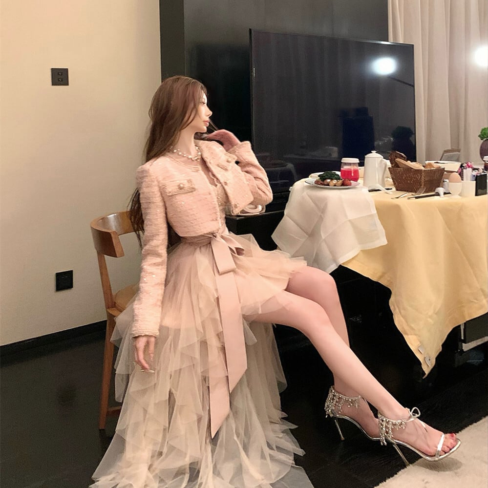 【dress】イレヘムチュールワンピース　N3411