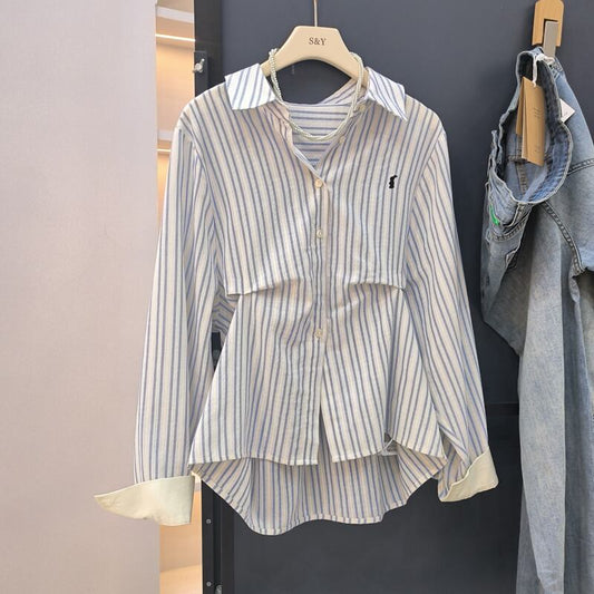 【tops】ストライプ柄ブラウスG20662
