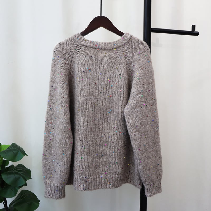 【outer】クルーネックニットカーデ　M25696