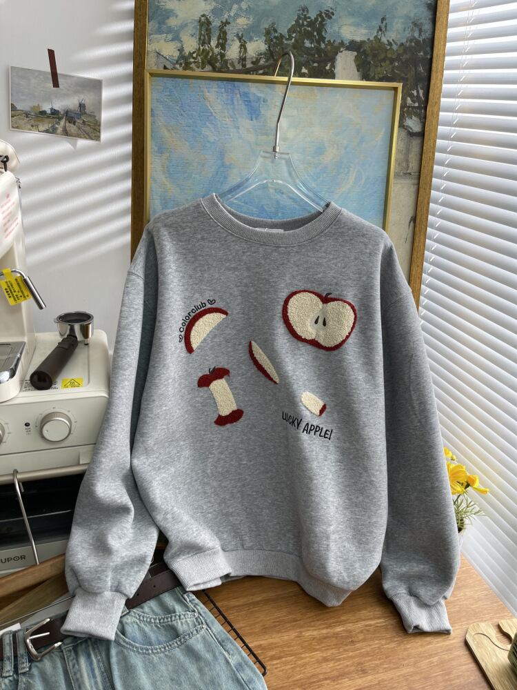 【tops】クルーネック刺繍プルオーバー　M28961