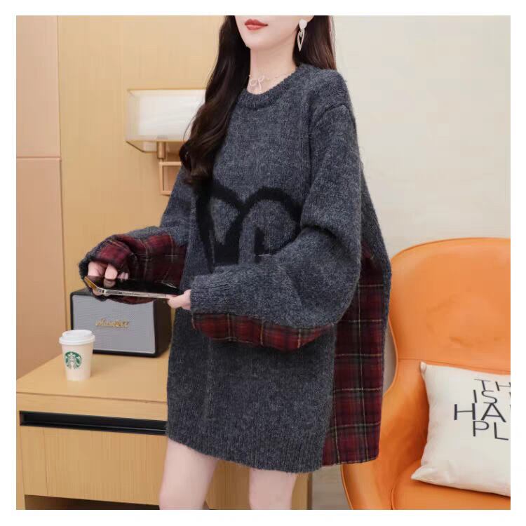 【tops】切り替えニットセーター　M27617