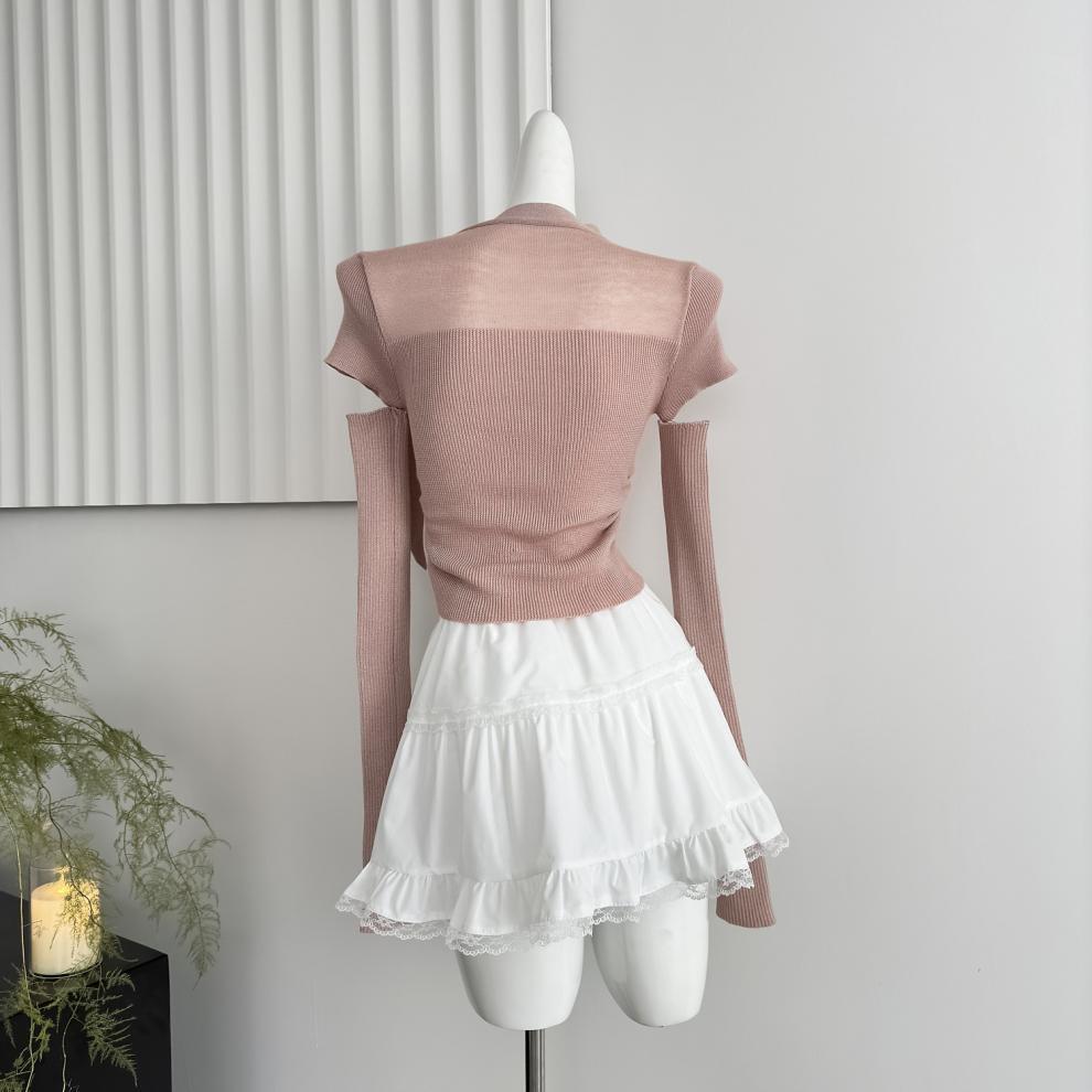 【tops】アームカバー付きニットトップス　M27892