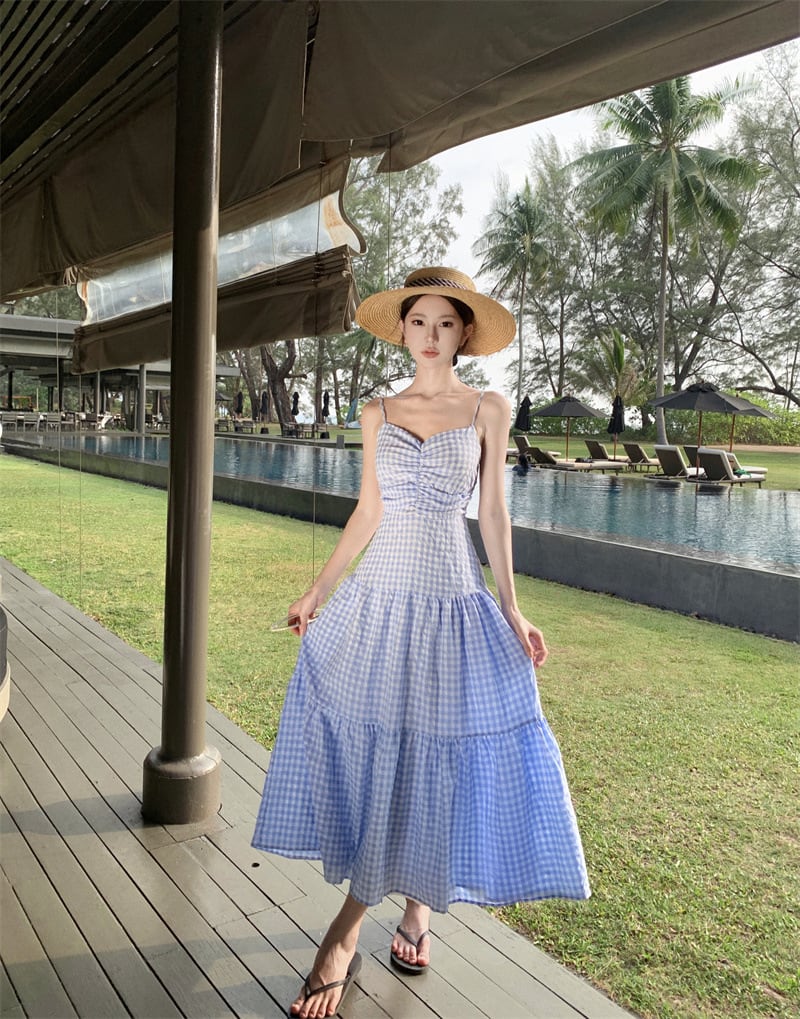 【dress】チェック柄キャミワンピース　M24918