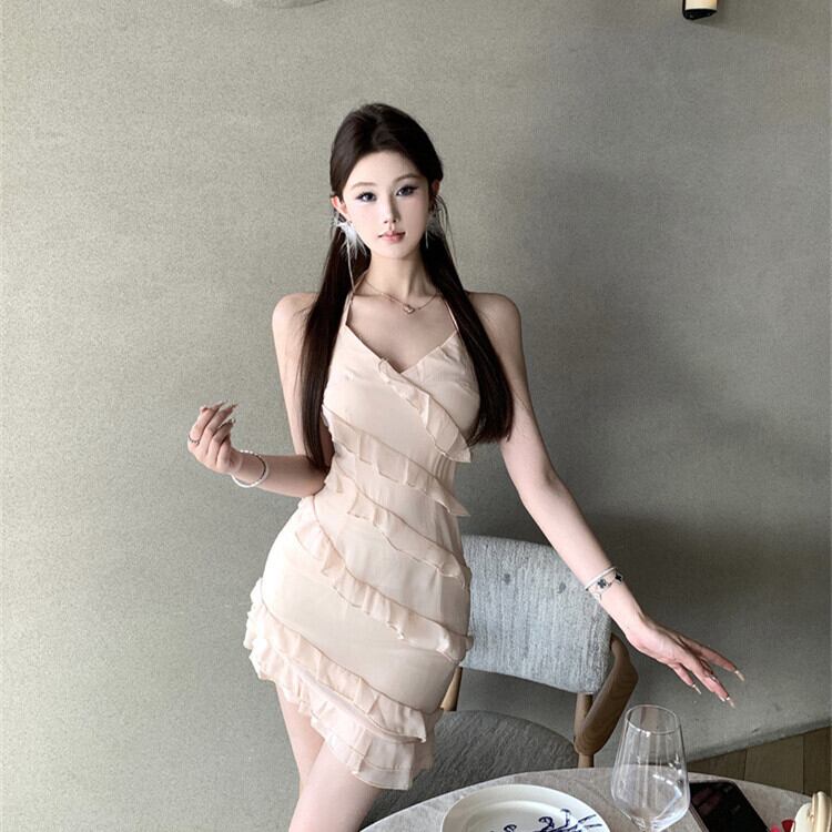 【dress】フリルホルターネックワンピース　M29662