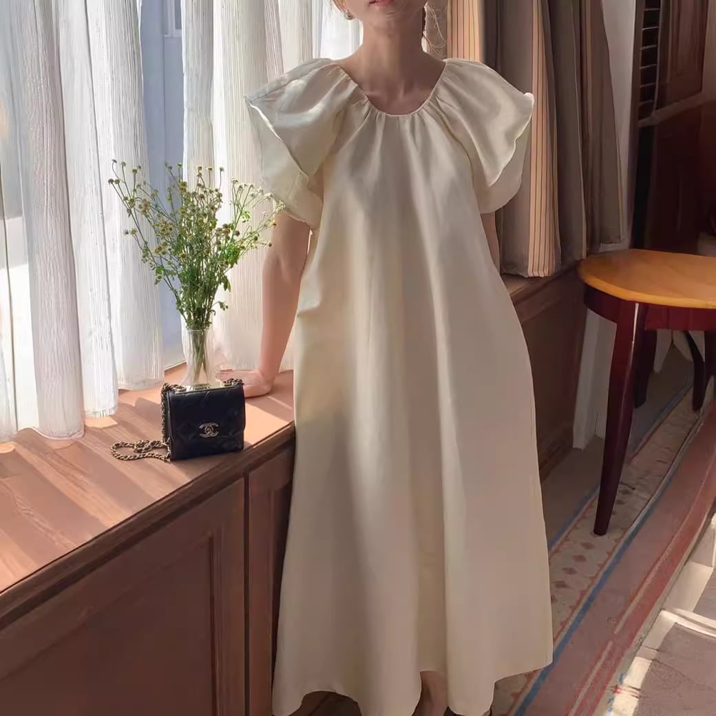 【dress】パフスリーブワンピース　M24627