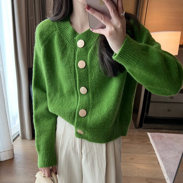 【outer】クルーネックニットカーデ　M26430