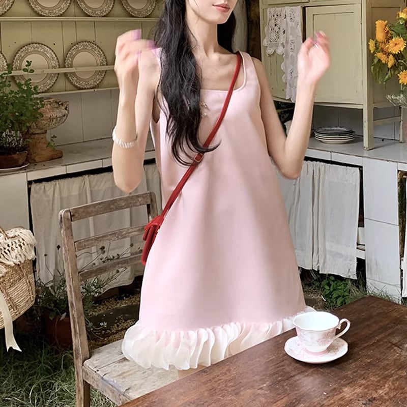【dress】ベスト切り替えワンピース　M24185