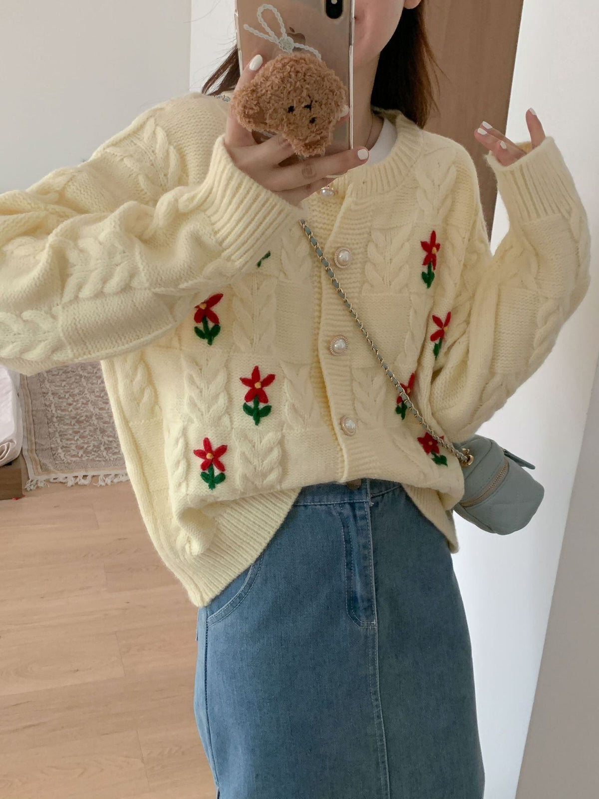 【outer】刺繍ニットカーデ　M27853