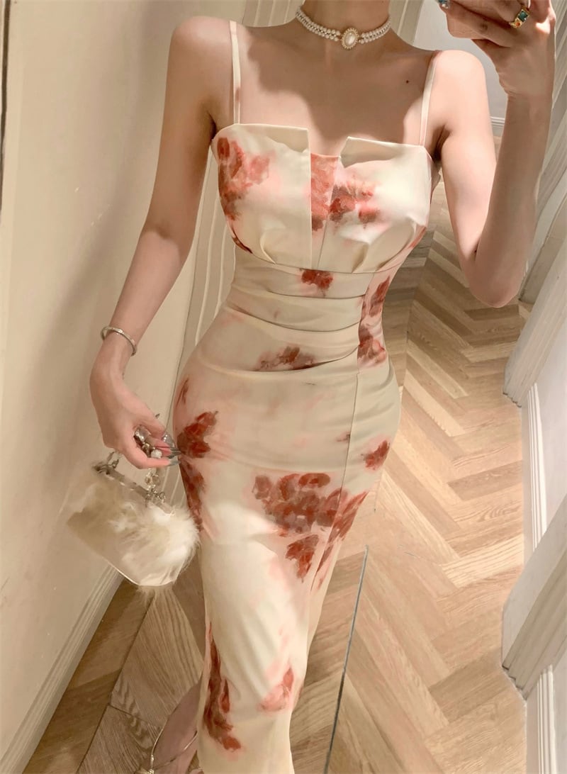 【dress】キャミプリントワンピース　M25100