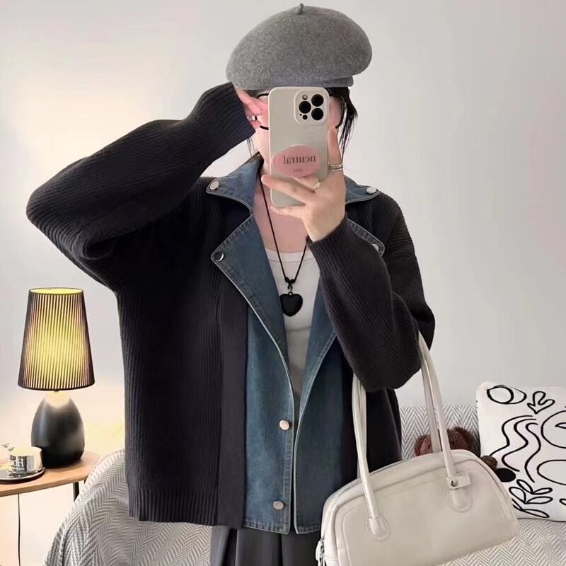 【outer】デニムドッキングカーディガン Q6367