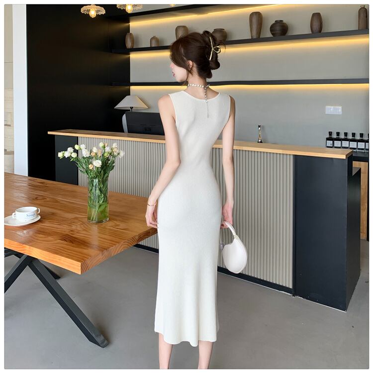 【dress】Vネックニットワンピース G20960