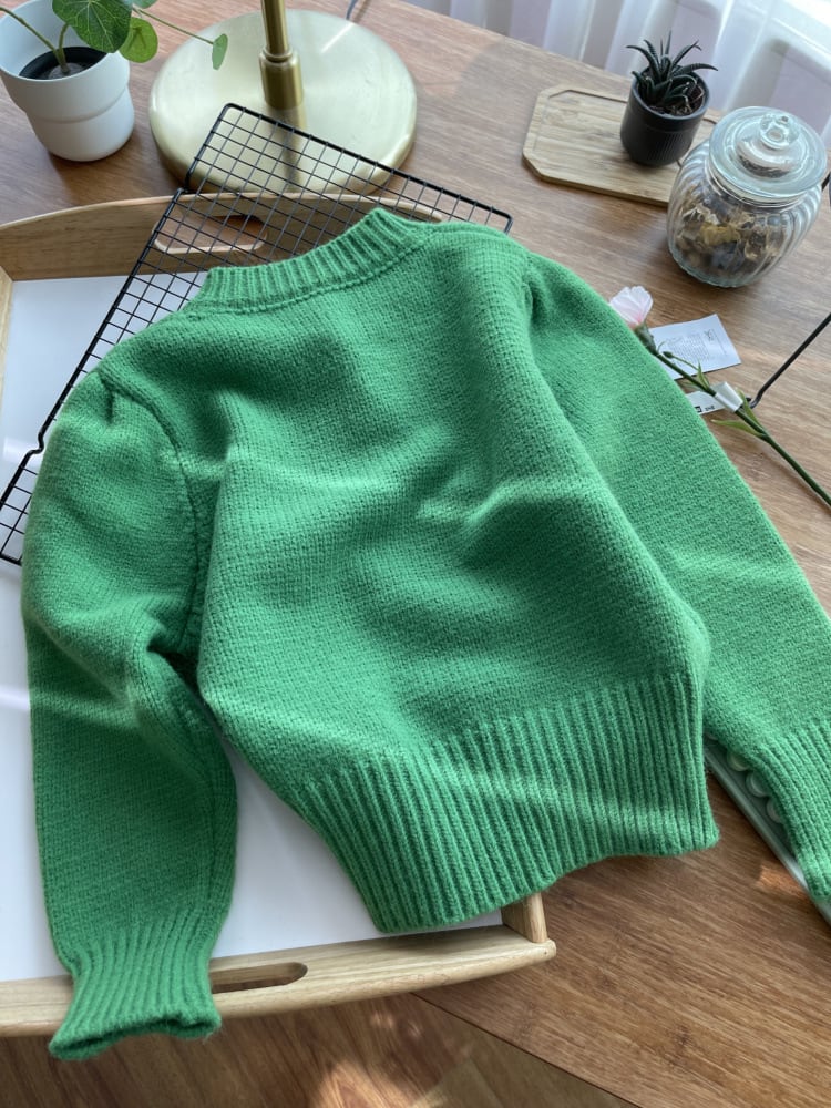 【outer】クルーネックニットカーデ　M18108