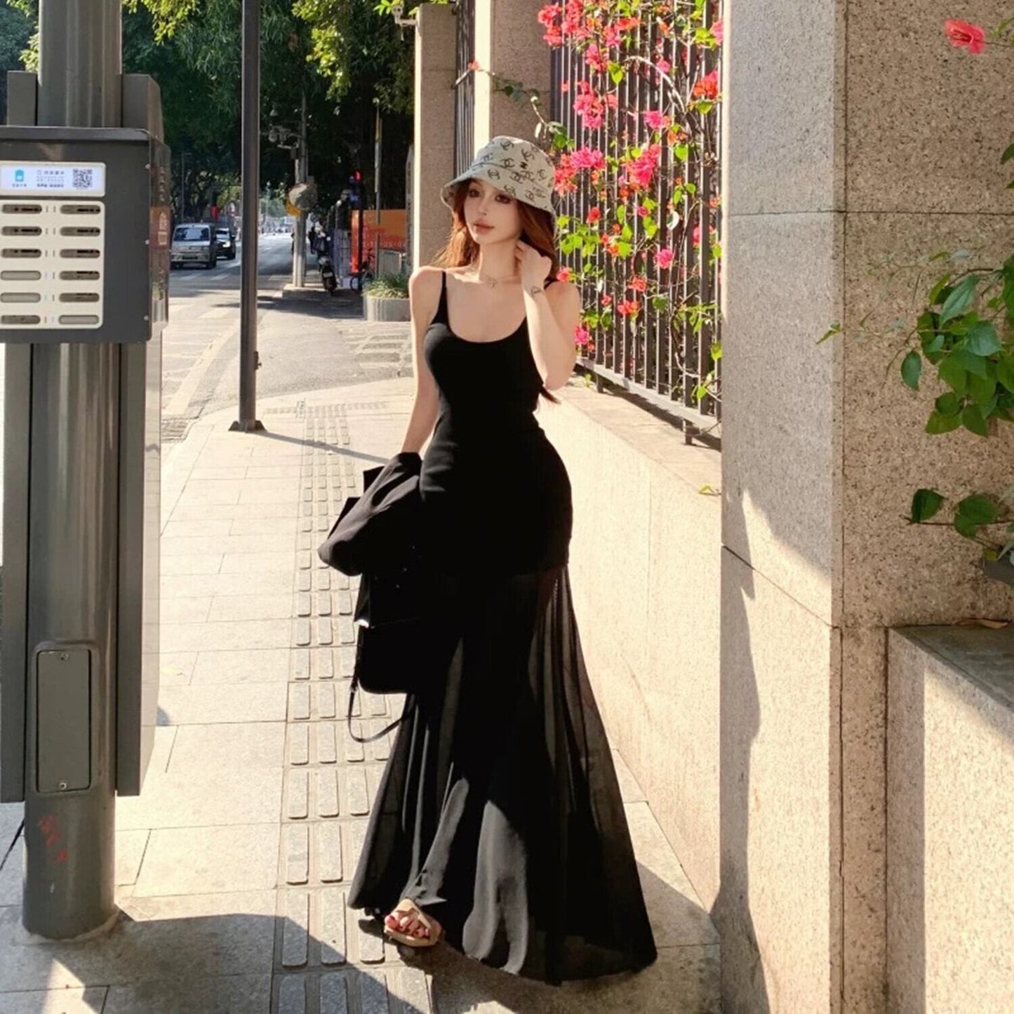 【dress】チュールドッキングキャミワンピース　N2970