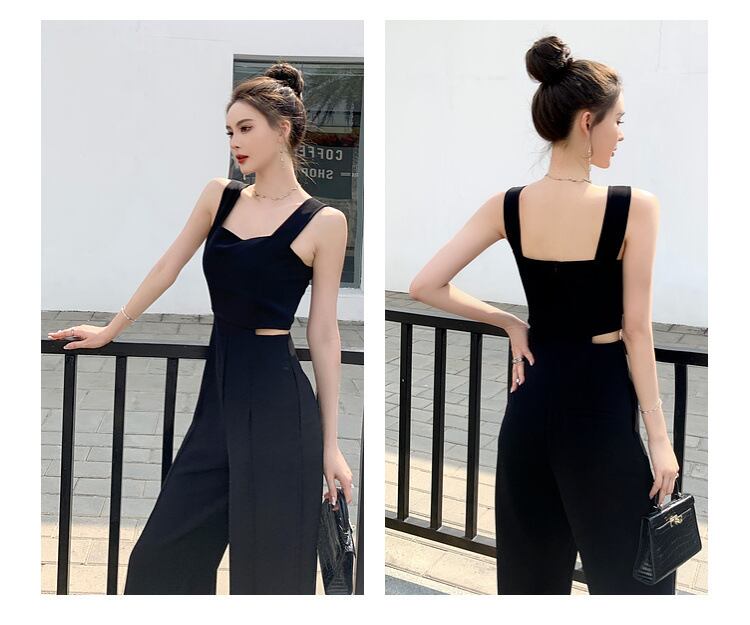 【set】ノースリーブ透かし彫りオールインワンF7263