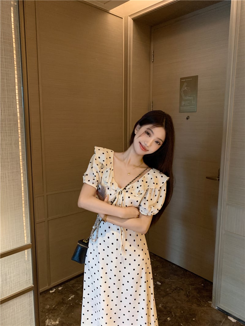 【dress】ドット柄ワンピース　M24031