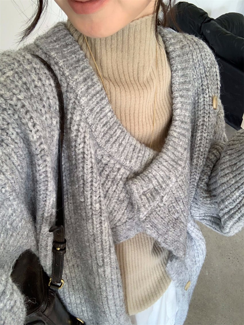 【outer】ロング丈ニットカーデ　M28394