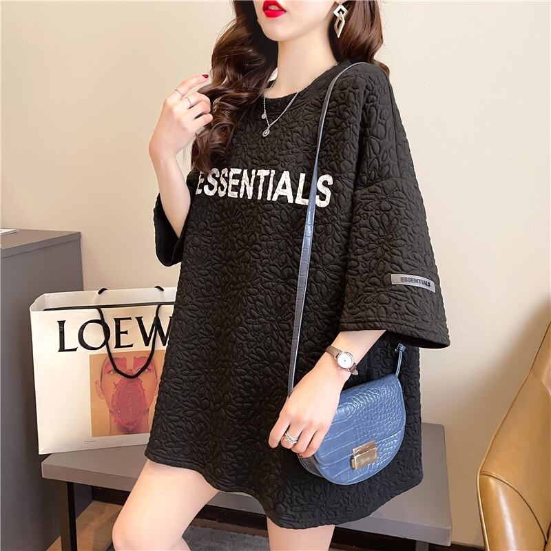 【tops】ラウンドネック半袖英字柄人気ゆったり着回しＴシャツF4969