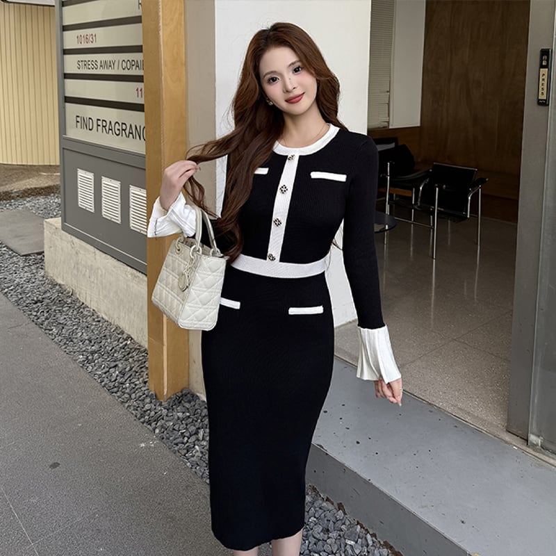 【dress】ニットワンピース Q6929