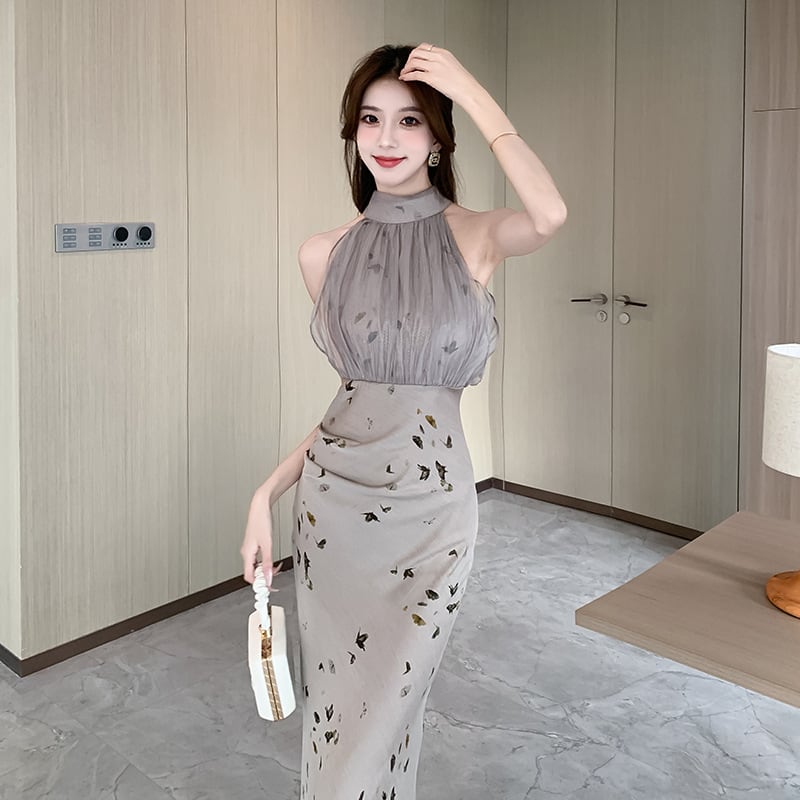 【dress】ノースリーブ切り替えワンピース　M24298