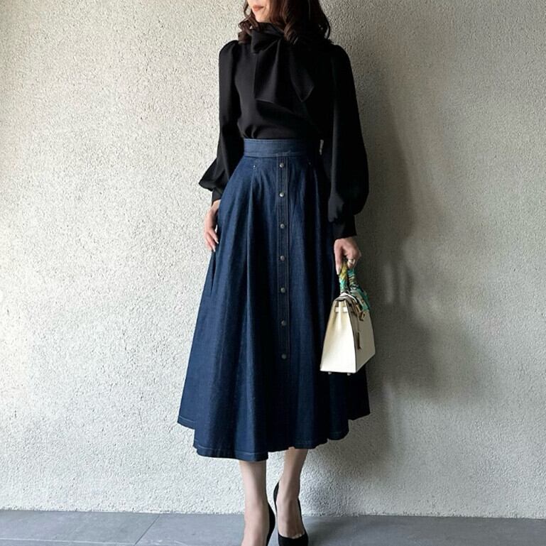 【tops】リボン付きシャツトップス　M28012