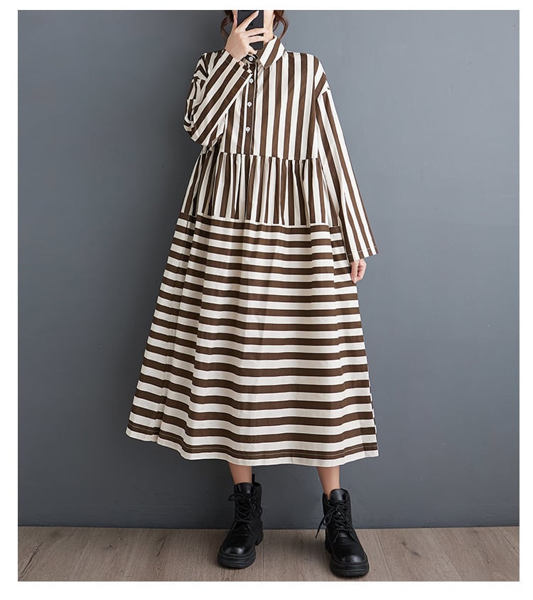 【dress】POLOネックシャツワンピース　M18947