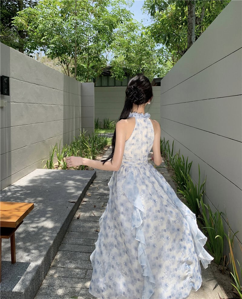 【dress】ホルターネック花柄ワンピース　M24549