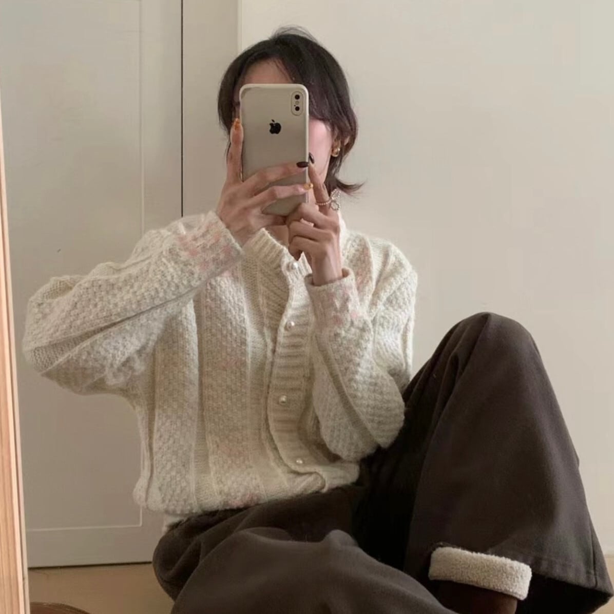 【outer】ジャカードニットカーデ　M28699