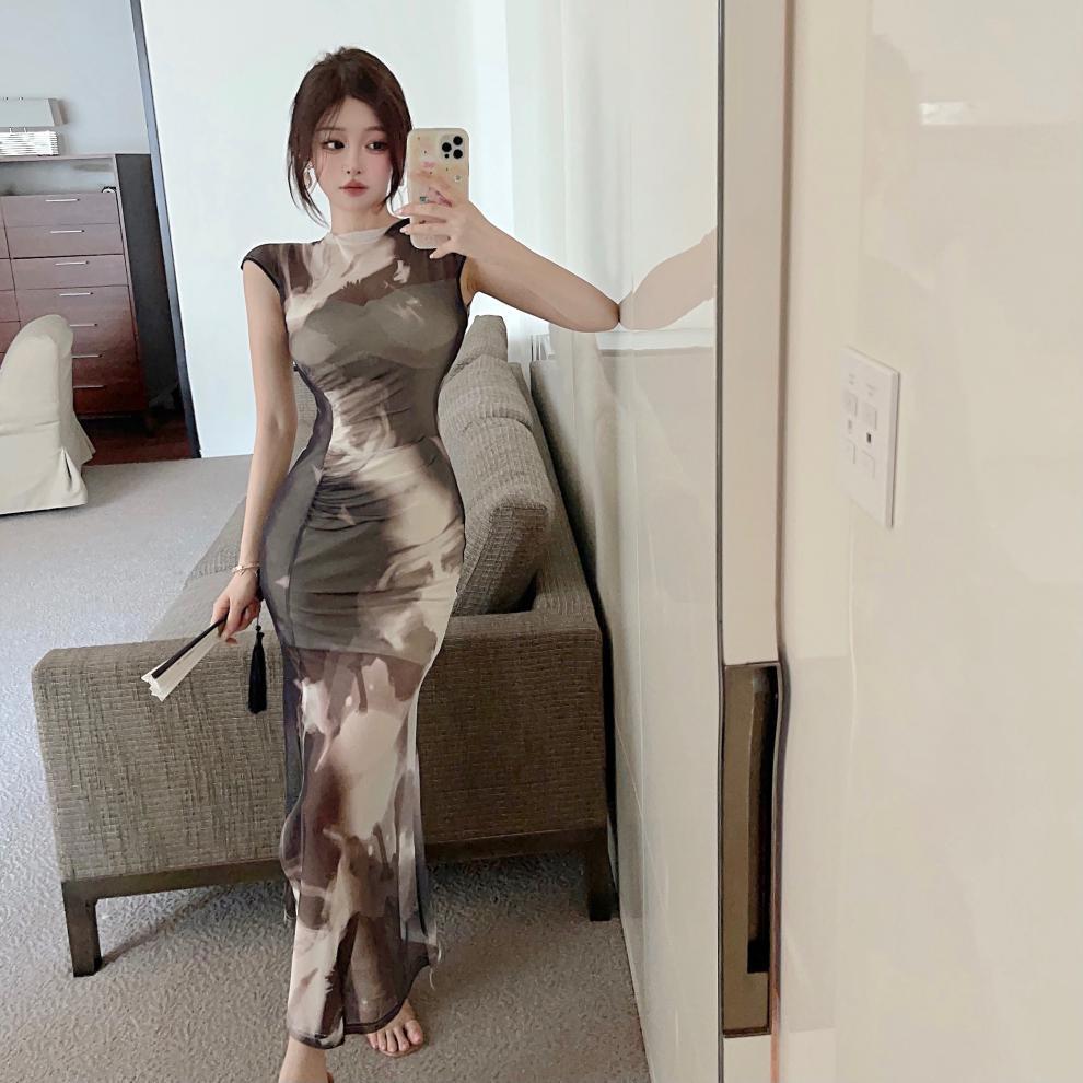 【dress】スリットワンピース　M25222