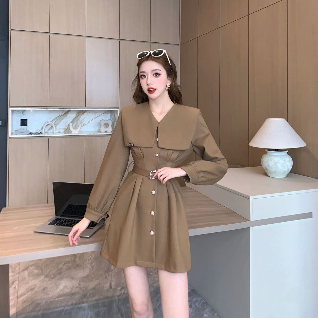 【dress】折り襟ワンピース　M18972