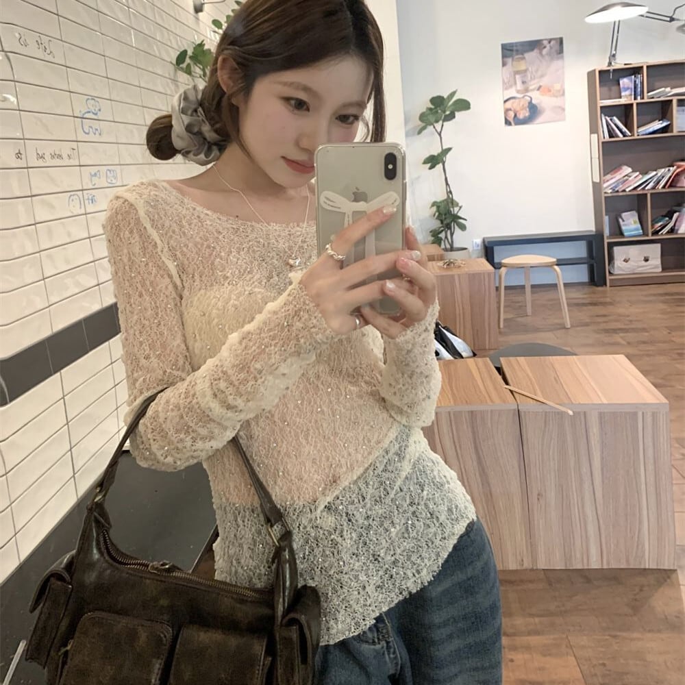 【tops】レースカットワークトップス　M25036