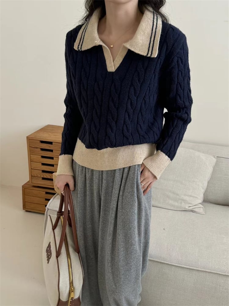 【tops】POLOネックニットセーター　M27279