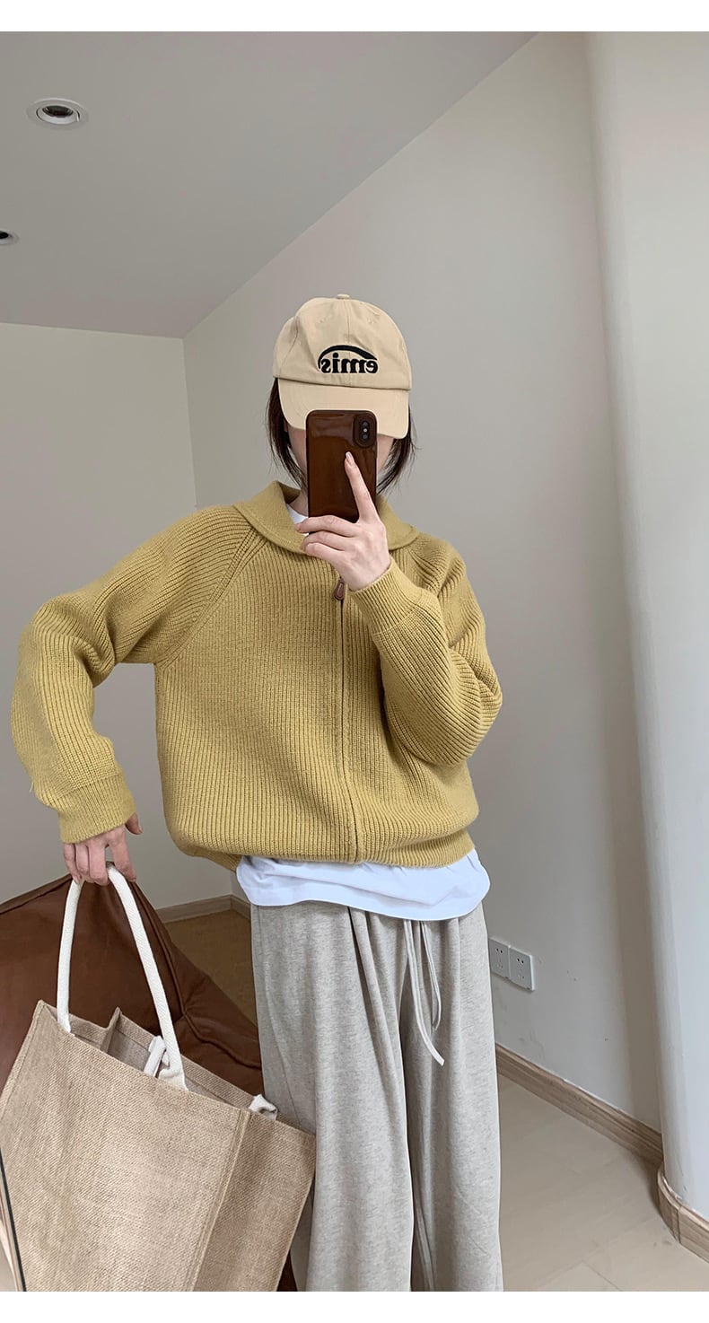 【outer】ファスナーニットカーデ　M27230