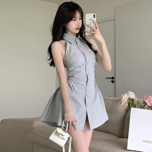 【dress】POLOネックシャツワンピース G20584