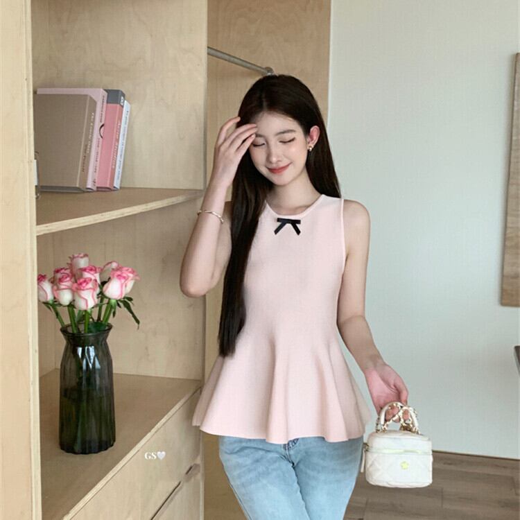 【tops】ノースリーブニットトップス　M30255